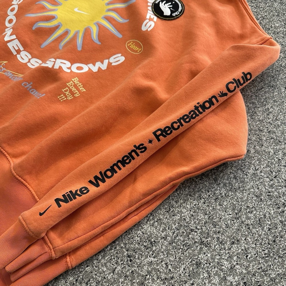 Nike Hoodie Womens XL Orange Recreation Club Pullover Better Everyday CPFM Sun - Picture 3 of 12